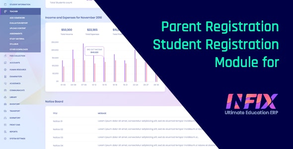 Parent Registration or Student Registration Module for InfixEdu 3.0.2