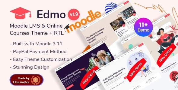 Edmo – Moodle 4+ Education LMS  Online Courses Theme