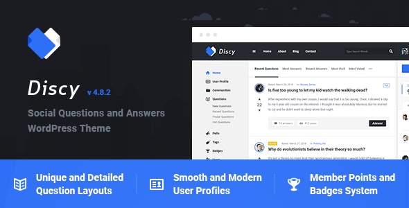 Discy – Social Questions and Answers WordPress Theme 5.7.5