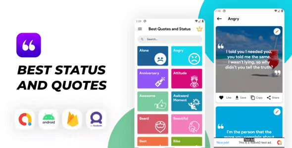 Best Status and Quotes app ,Quotes maker and Admob , Facebook ads 2.6