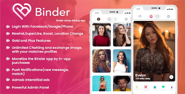 Binder – Dating clone App with admin panel – Android v20.1