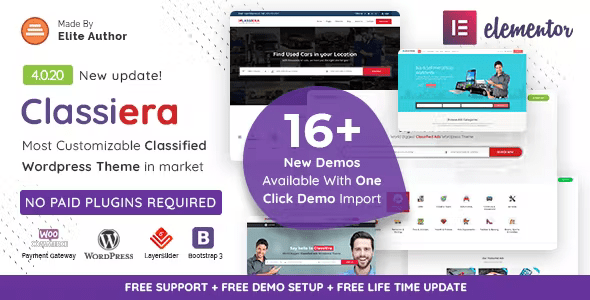 Classiera – Classified Ads WordPress Theme 4.0.34