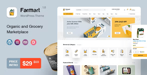 Farmart – Organic & Grocery Marketplace WordPress Theme 1.2.6
