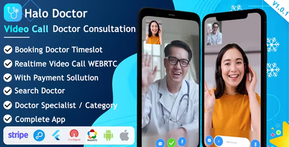 Halo Doctor – Video Call Doctor Booking Appointment Timeslot with Firebase 1.2.5