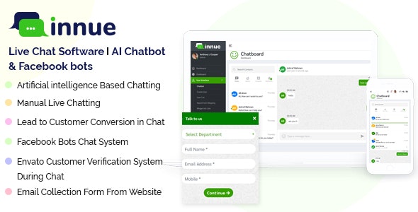 Innue – Live Chat Software Laravel with React JS