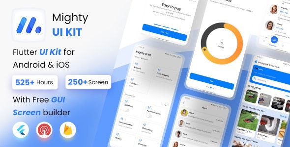 MightyUIKit – Flutter 3.x UI Kit with Screen Builder