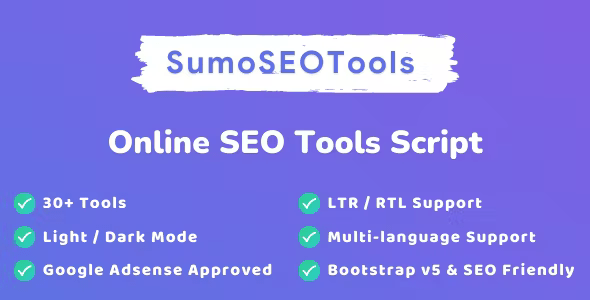 SumoSEOTools – Online SEO Tools Script 2.0.4