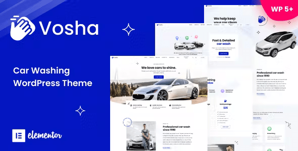 Vosha – Car Wash & Cleaning Service WordPress Theme 1.22