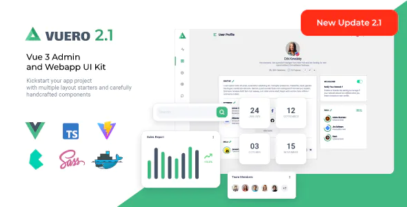 Vuero – Vuejs, Nuxt, Electron – Admin and Webapp UI Kit