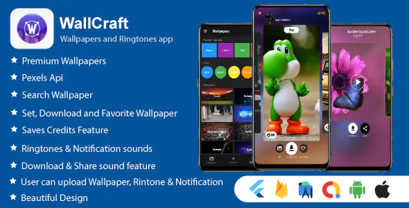 WallCraft Wallpapers and Ringtones Flutter app
