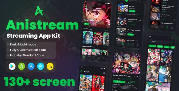 Anistream – Streaming React Native CLI Ui Kit 1.0.3
