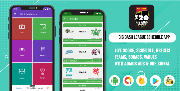 Big Bash League Schedule App – KFC BBL 23-2024 | Cricket Live Score | Android App