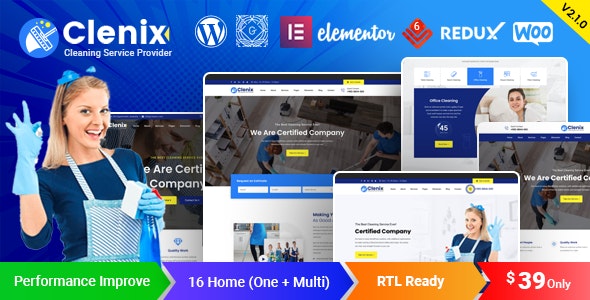 Clenix – Cleaning Services WordPress Theme 3.1.0