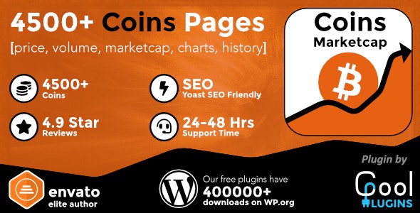 Coins MarketCap – WordPress Cryptocurrency Plugin 5.5.9