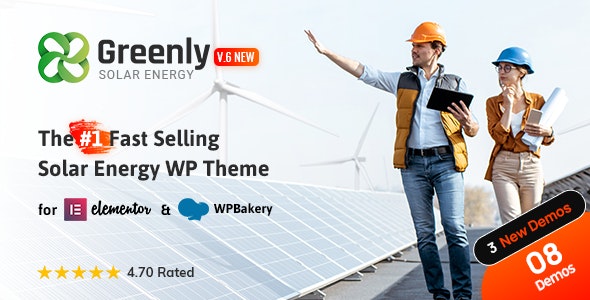 Greenly – Ecology & Solar Energy WordPress Theme 7.6