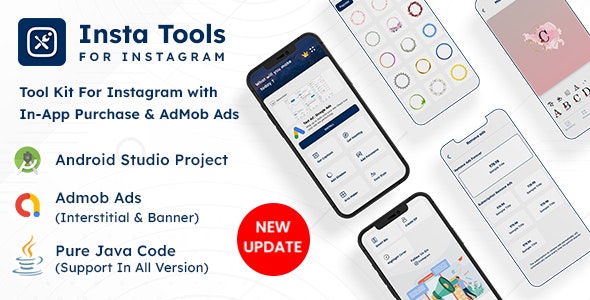 Insta Tools – Tool Kit For Instagram with In-App Purchase & AdMob Ads