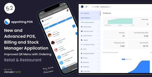 Appsthing POS – Multi Store Restaurant & Retail Point of Sale, Billing & Stock Manager Application 7.0