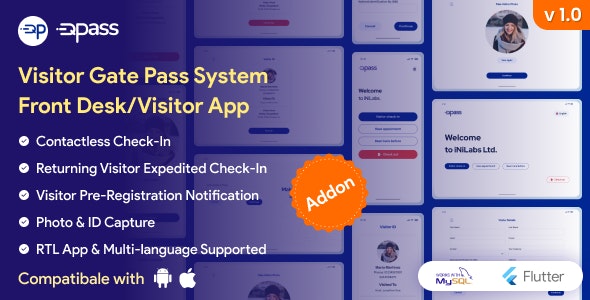 QuickPass – Visitor Gate Pass System Frontdesk App/Visitor App 2.0