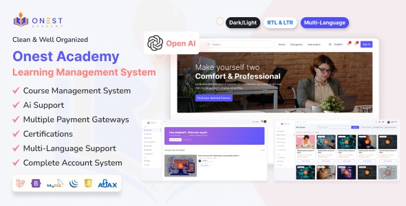 Onest LMS – Online Learning Management System Web Application 3.0.1
