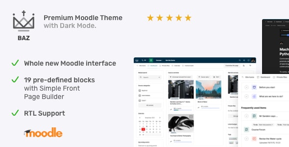 BAZ – Premium Moodle Theme with Amazing Dark Mode UI