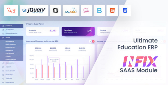 InfixEdu SAAS Bundle – School Management System Software 3.1.0