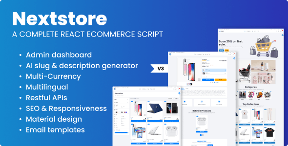 Commercehope – React Ecommerce Script Next js, MUI, Node  REST APIs