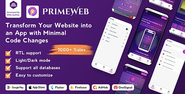 PrimeWeb – Website to App with WebView & Native Features | Web View App | Web to App 2.0.2