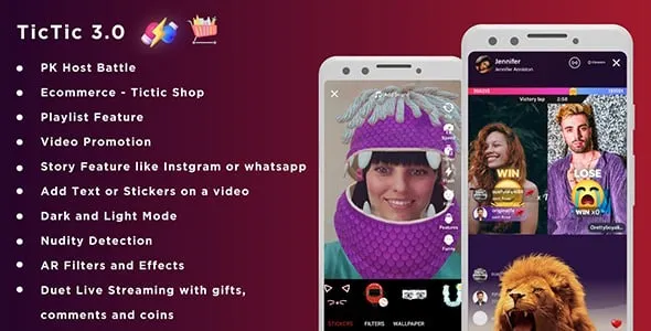 TicTic – Android media app for creating and sharing short videos [Regular License]