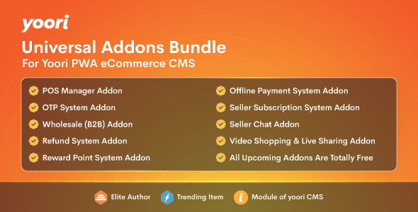 Universal Addon Bundle for YOORI eCommerce 1.1