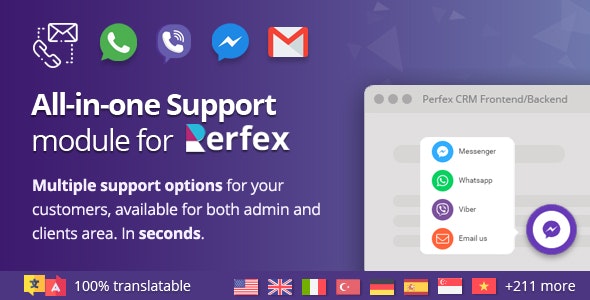 All-in-one Support module for Perfex – Provide client support through WhatsApp, Viber, Messenger 1.0c