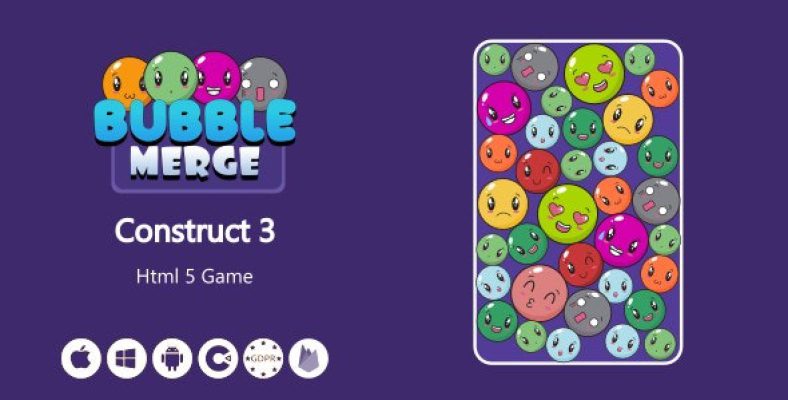 Bubble Merge – HTML5 Game (Construct 3)