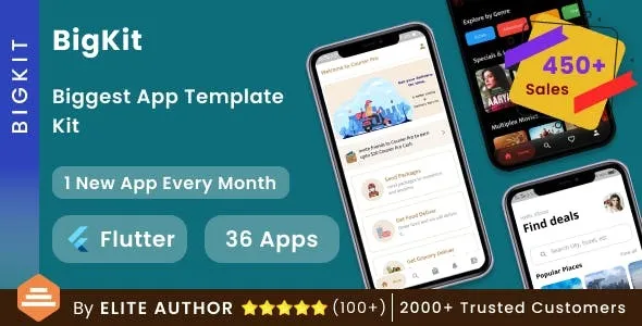 Flutter UI Kit | BigKit – Biggest Flutter App Template Kit – 40 Apps