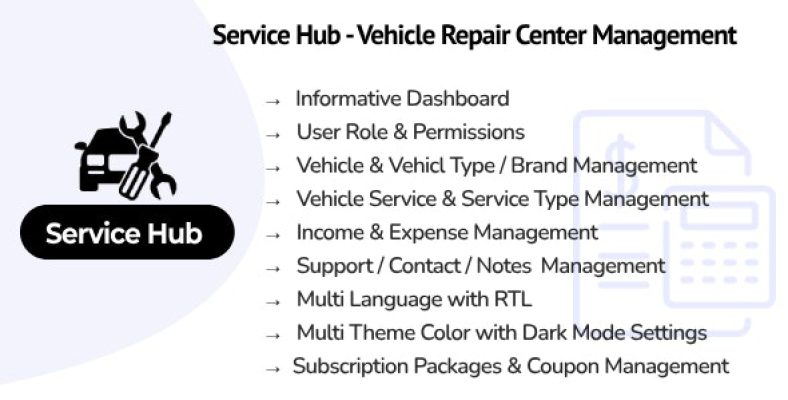 Service Hub : Vehicle Repair Center Management