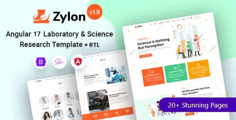 Zylon – Laboratory  Science Research Angular 17+ Template