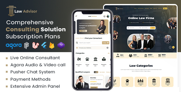 LawAdvisor – Seamless Tele-Advisory Platform & Virtual Legal Services with Flutter Apps, Web & Admin 2.0.2