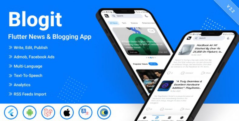 Blogit News App | Flutter News App and Website Complete Solution 2.2.2
