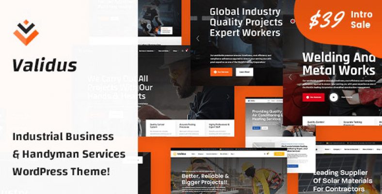 Validus – Industrial Business  Handyman Services WordPress Theme
