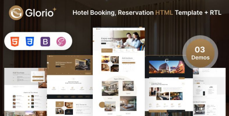 Glorio – Hotel Booking HTML5 Template + RTL