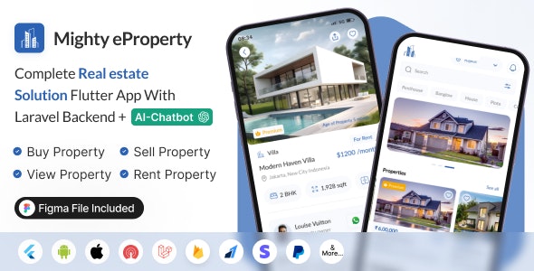 Mighty Property: Complete Real Estate Solution Flutter App With Laravel Backend + ChatGPT(AIChatbot)