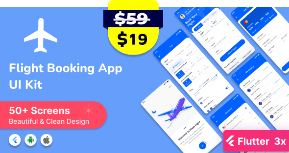 Flight Booking Flutter App Ui Kit (Android  iOS)