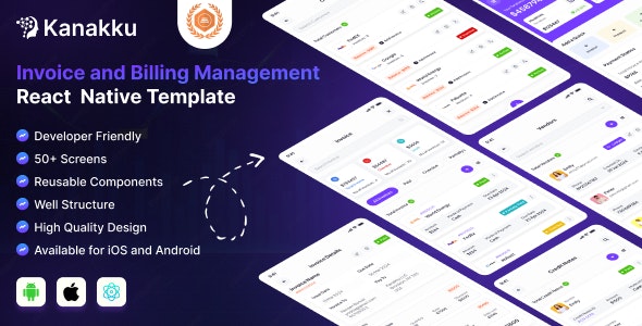Kanakku – Invoice and Billing Management React Native Template