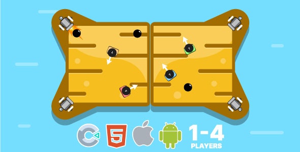 Battle. 1-4 Player Mode. Construct 3 (c3p)