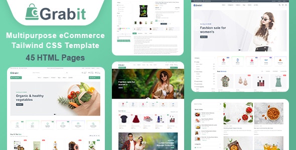 Grabit – Multipurpose eCommerce Tailwind CSS Template