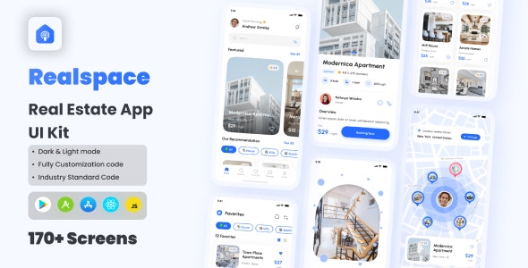 Realspace – Real Estate App React Native CLI Ui Kit