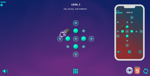 Sphere Shift PUZZLE – HTML5 Game (High graphic)