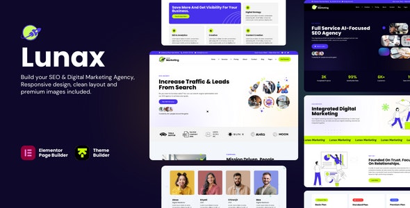 Lunax – Digital Marketing Agency  SEO WordPress Theme