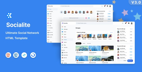 Socialite – Online Community HTML Template
