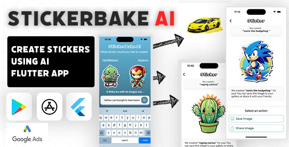 StickerBake AI – Create Stickers using AI | Flutter mobile app