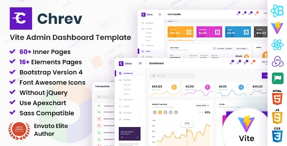 Chrev – Vite Crypto Admin Dashboard Template