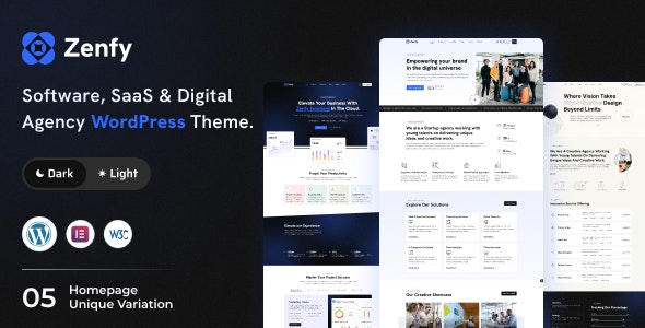 Zenfy – Software, SaaS  Digital Agency WordPress Theme